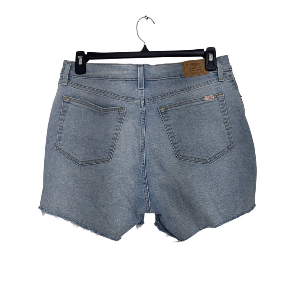 Levis Signature Womens Denim Vintage Original Shorts Size 10 Light Wash Raw Hem - Picture 2 of 12